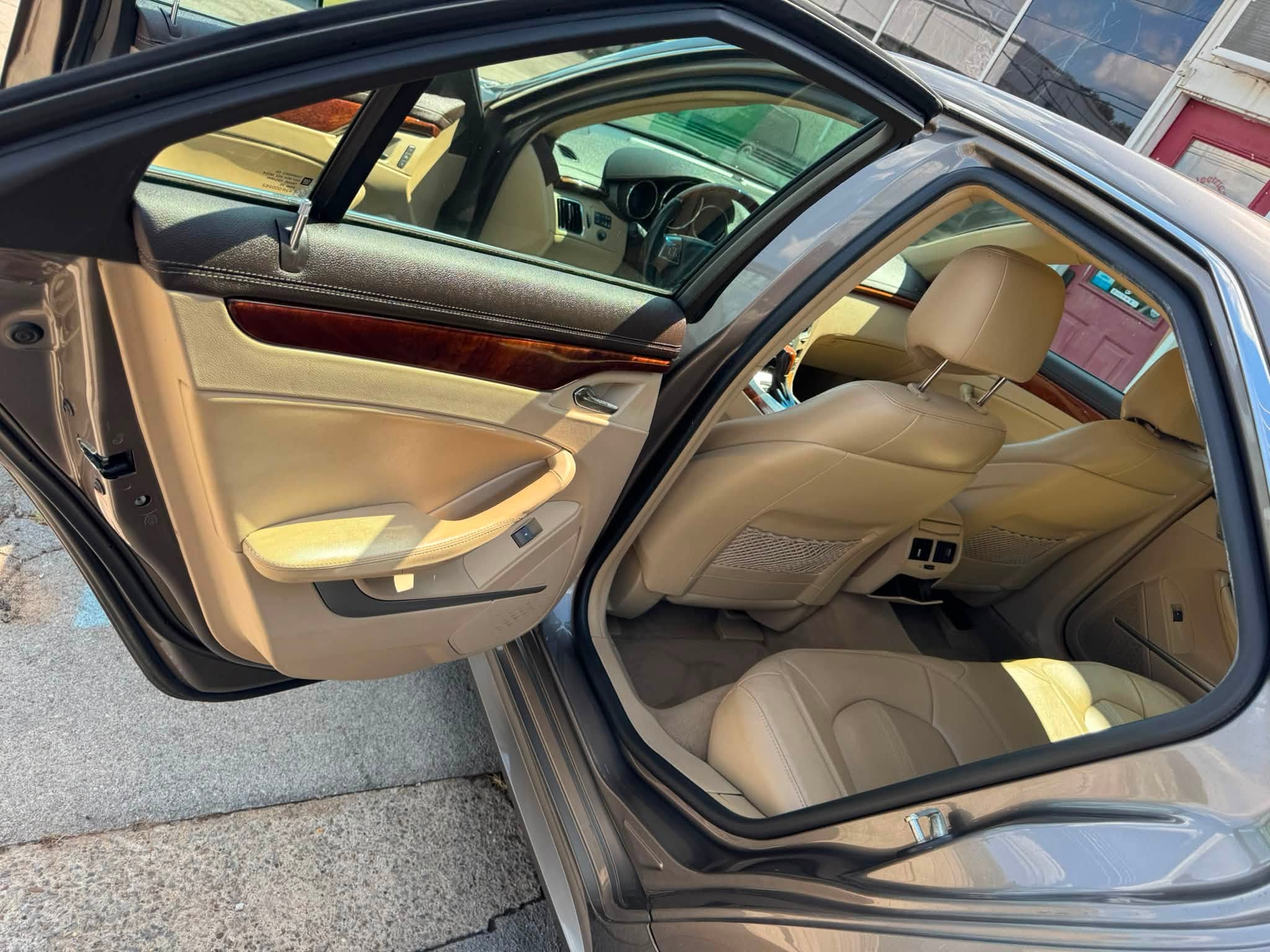 Freshly detailed tan vehicle interior