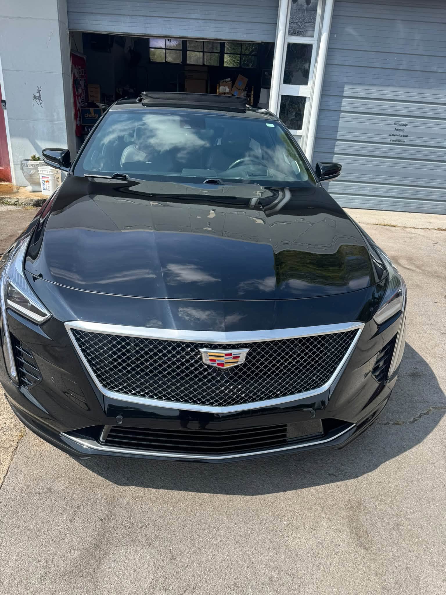 Detailed black Cadillac front end