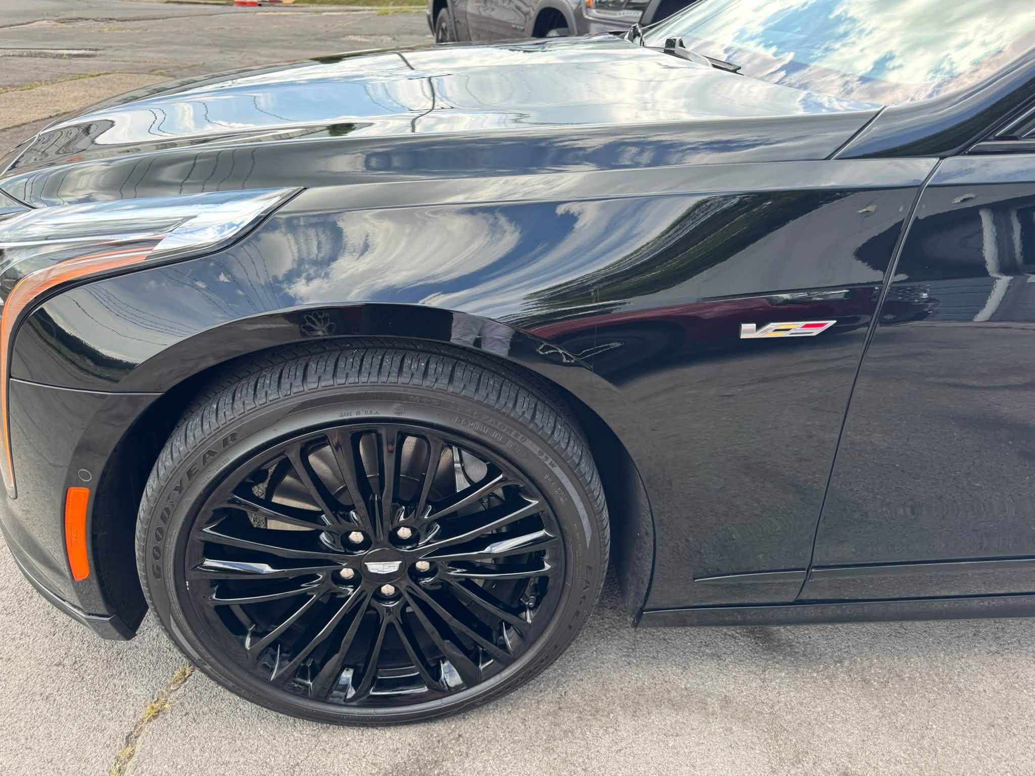 Polished black Cadillac side profile